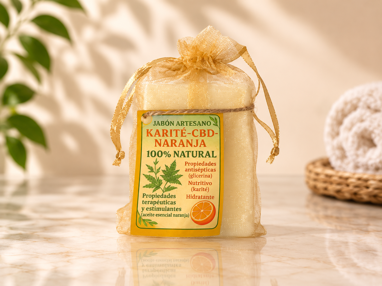 Jabón Artesano Karité + CBD + Naranja | Limpieza Natural e Hidratación