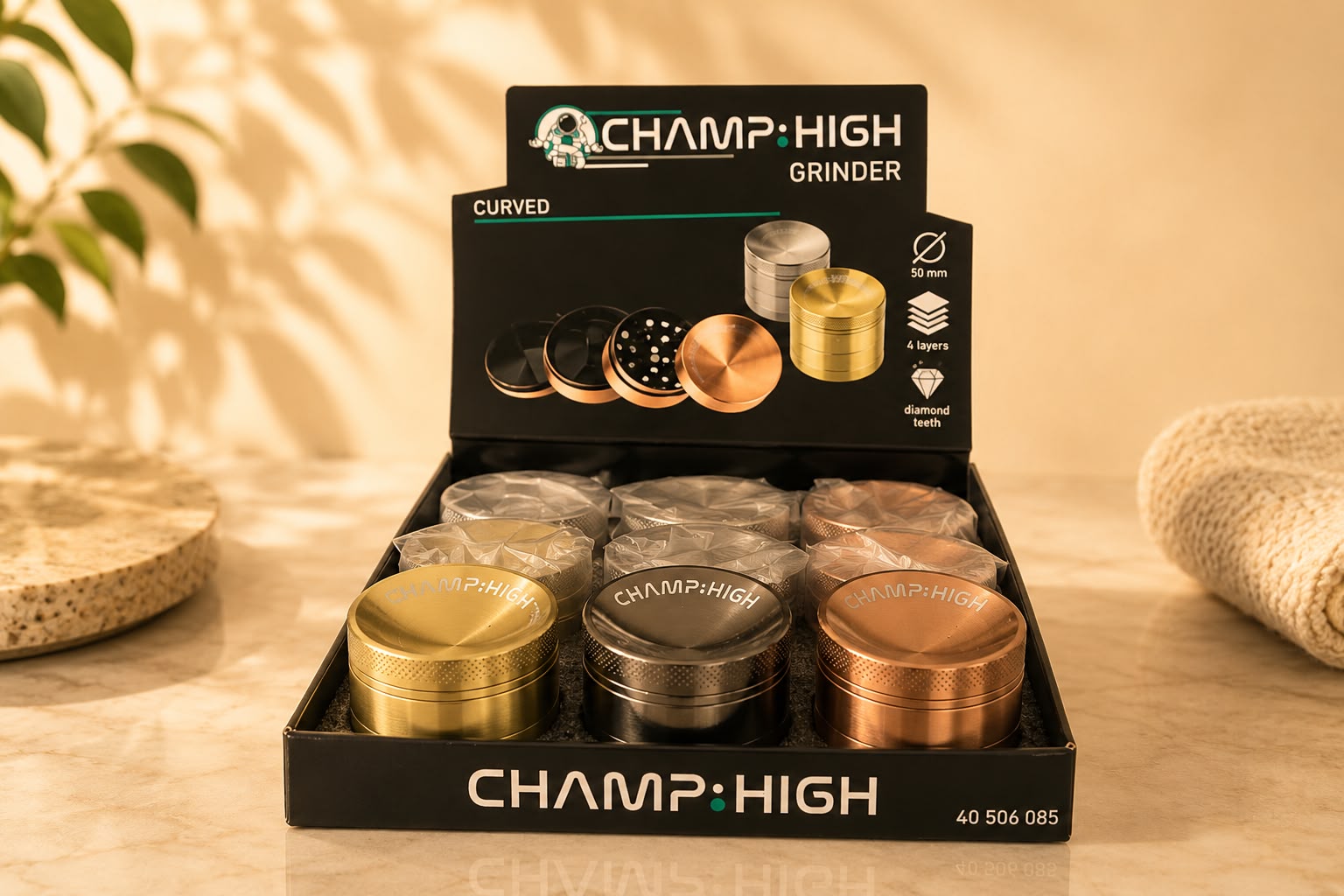 Champ High Curved Grinder | Grinder Metálico de 4 Partes