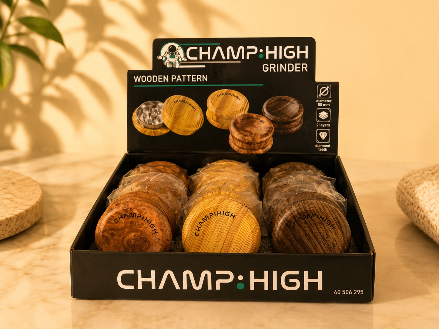 Champ High Grinder Wooden Pattern | Grinder de 2 Partes